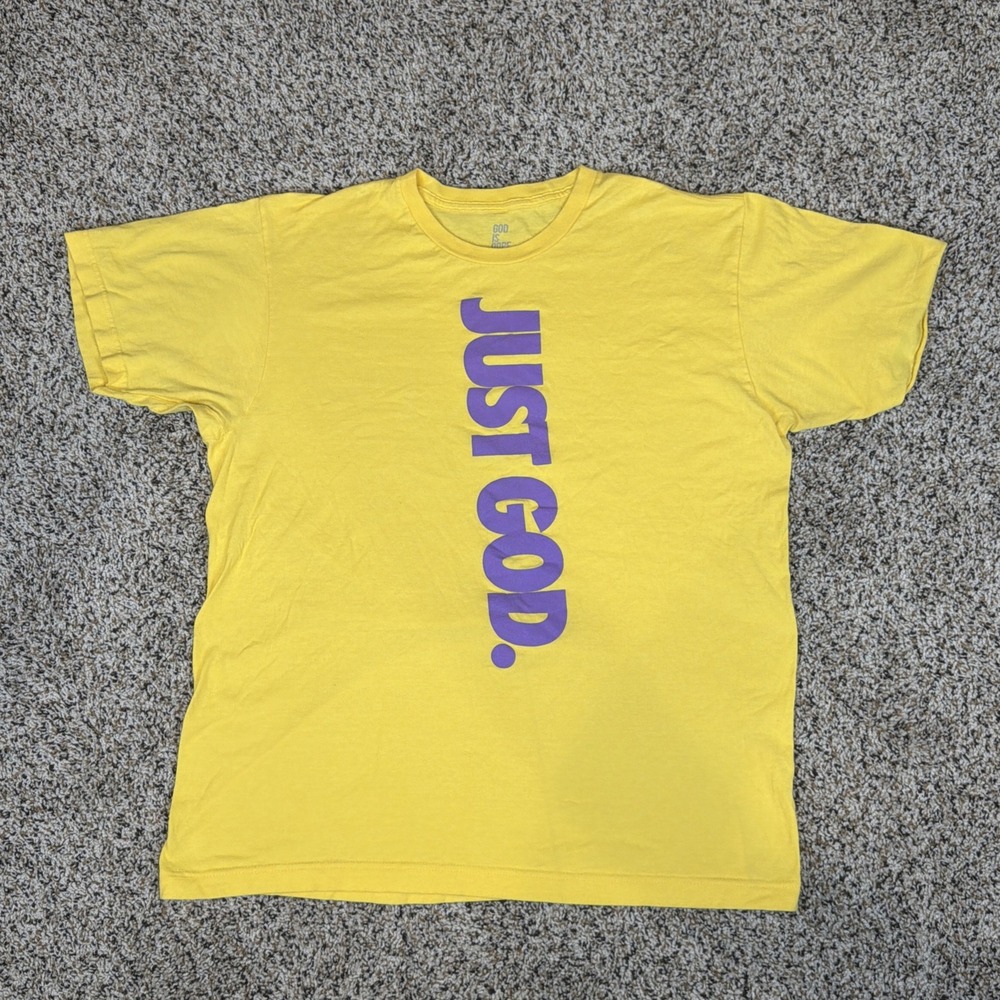 God Is Dope Yellow Just God Large T-Shirt